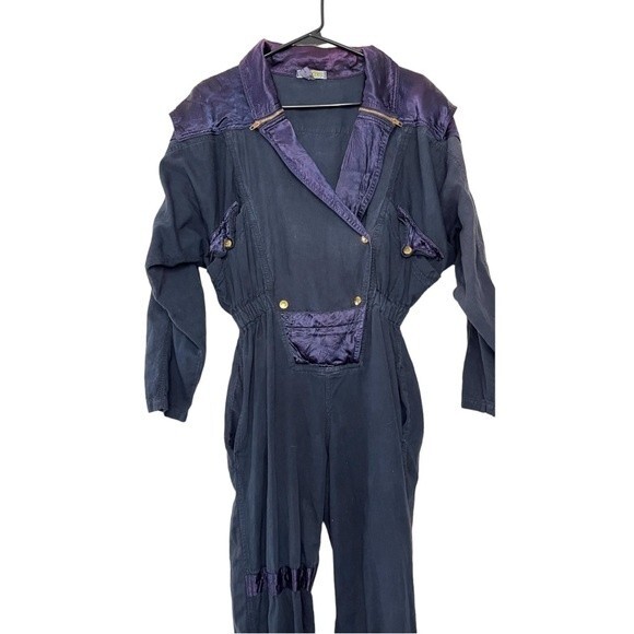 RARE VINTAGE Victor Obadidono Paris Jumpsuit Coveralls 100% Cotton Size Small - Picture 2 of 14